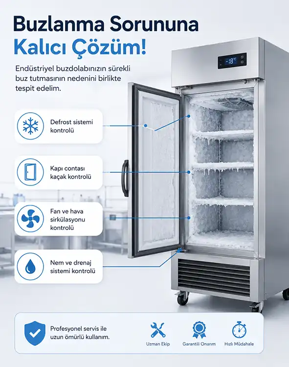 Endüstriyel Buzdolabı Sürekli Buz Tutuyor